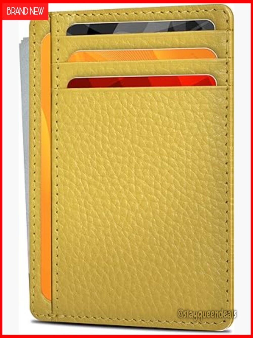 Genuine Leather Slim RFID Blocking Wallet Front Pocket Card Holder